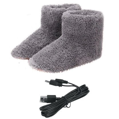 Electric Heater Foot Warmer USB Charging Power Saving Fleece Couple Warm Foot Cover Feet Heating Pads for Home Bedroom Sleeping